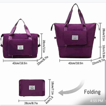 Imported Foldable Travel Duffle Bag for Women, Expandable Lightweight Waterproof Carry Weekender Overnight Luggage Bag