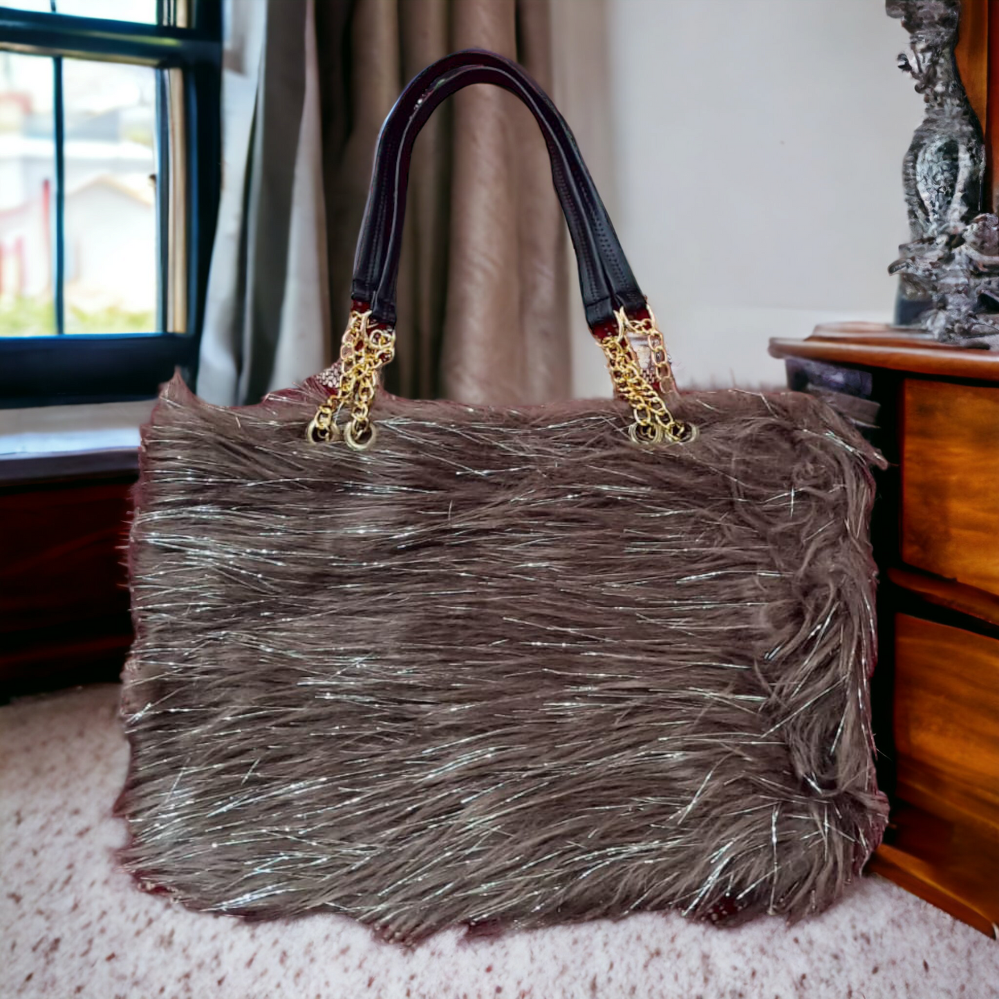 Faux fur Tote bags Shoulder bags Shopping bags Laptop Bags