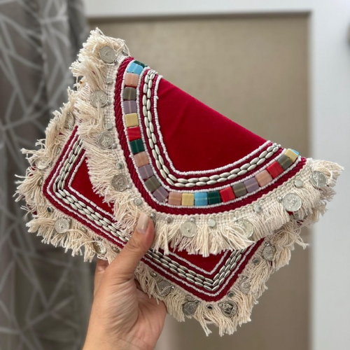 Women Ethnic Embellished Handmade Boho Designer Clutch Bag Bohemian Crossbody Purse