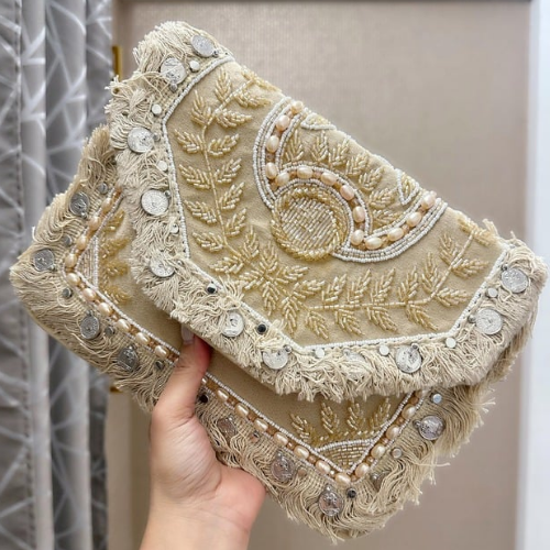 Women Ethnic Embellished Handmade Boho Designer Clutch Bag Bohemian Crossbody Purse