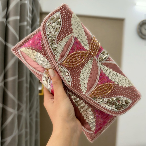 pink clutch for women